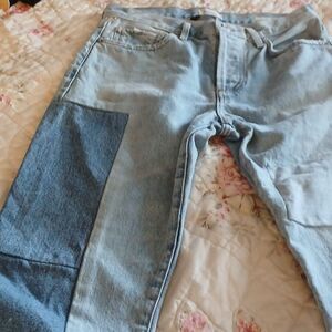 Citizens Of Humanity Two-Tone Light Blue Patch Jeans